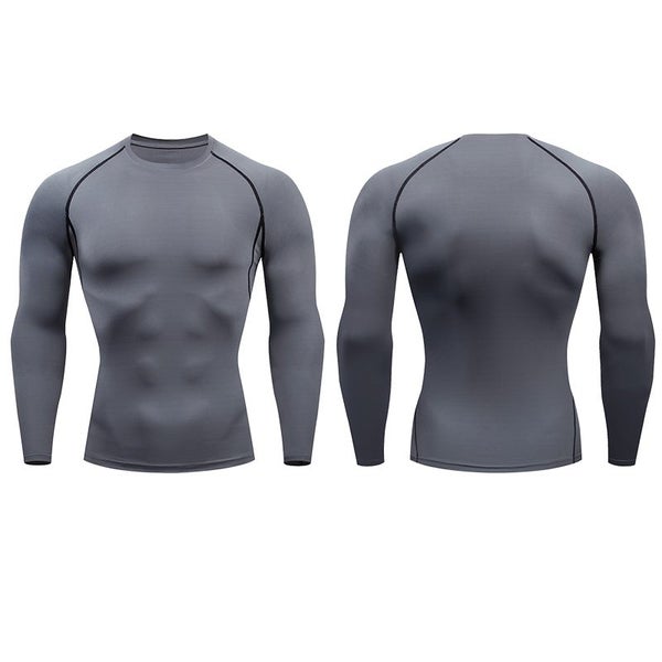 Men Compression Running T Shirt Fitness Tight Long Sleeve Sport Carousel 8