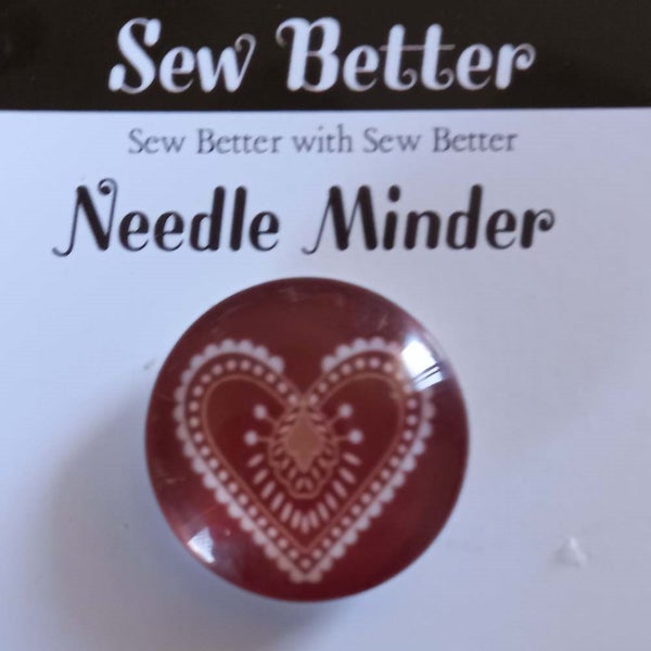 Sew Better Cross Stitch Needle Minder Keeper White Heart Magnet Carousel 1