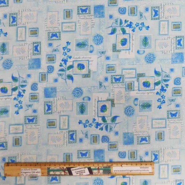 Quilting Patchwork Sewing Fabric Botanical Butterfly 50x55cm FQ Carousel 1