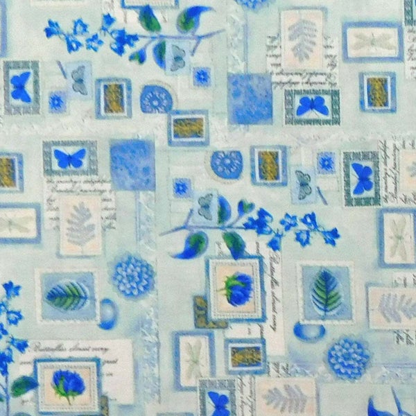 Quilting Patchwork Sewing Fabric Botanical Butterfly 50x55cm FQ Carousel 2