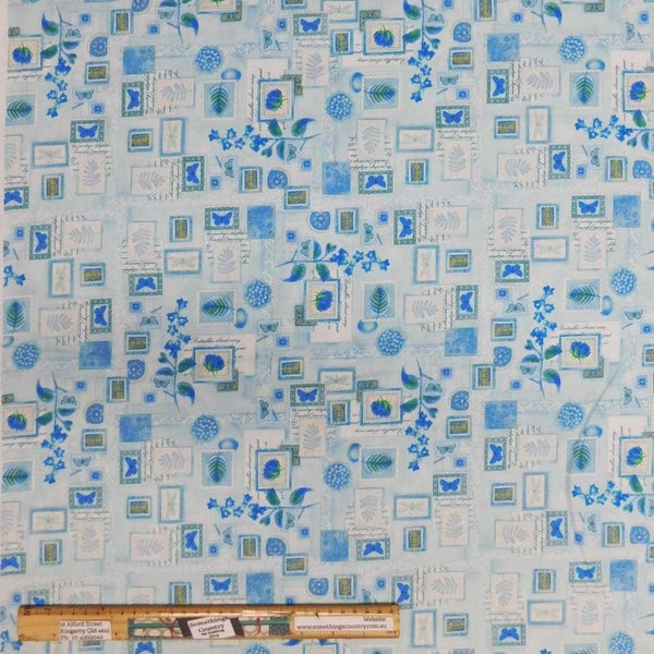 Quilting Patchwork Sewing Fabric Botanical Butterfly 50x55cm FQ Carousel 3