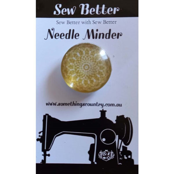 Sew Better Cross Stitch Needle Minder Keeper Gold Mandala Magnet Carousel 2