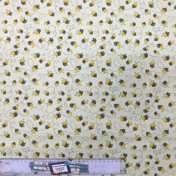Quilting Patchwork Sewing Fabric Honey Bees 50x55cm FQ Carousel 2