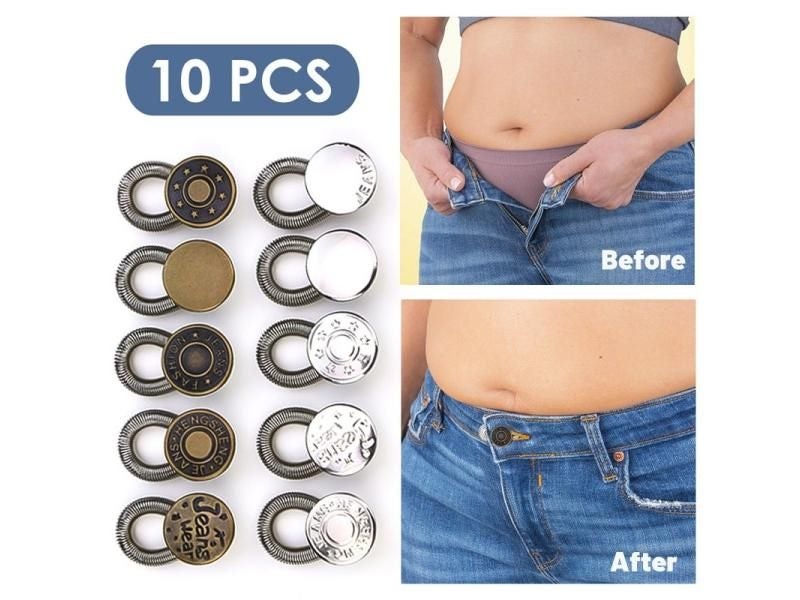 1/ 5/ 10pcs Button Extender For Pants Jeans Free Sewing Adjustable Retractable Carousel 1