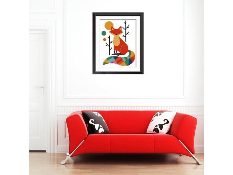 Needlework DIY DMC Cross Stitch Sets For Embroidery Kits Seven Color Fox Carousel 2