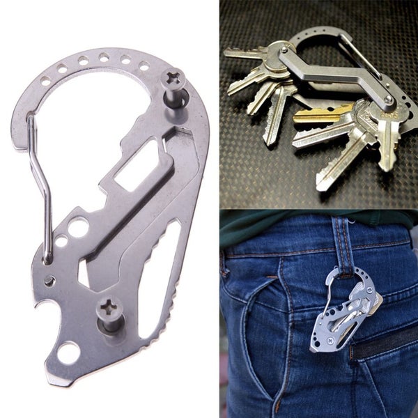 EDC Multifunctional carabiner Key organizer stainless steel multi Carousel 1
