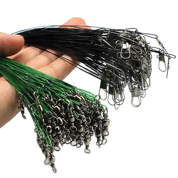 20Pcs/10Pcs Anti Bite Steel Fishing Line Steel Wire Leader With Carousel 2