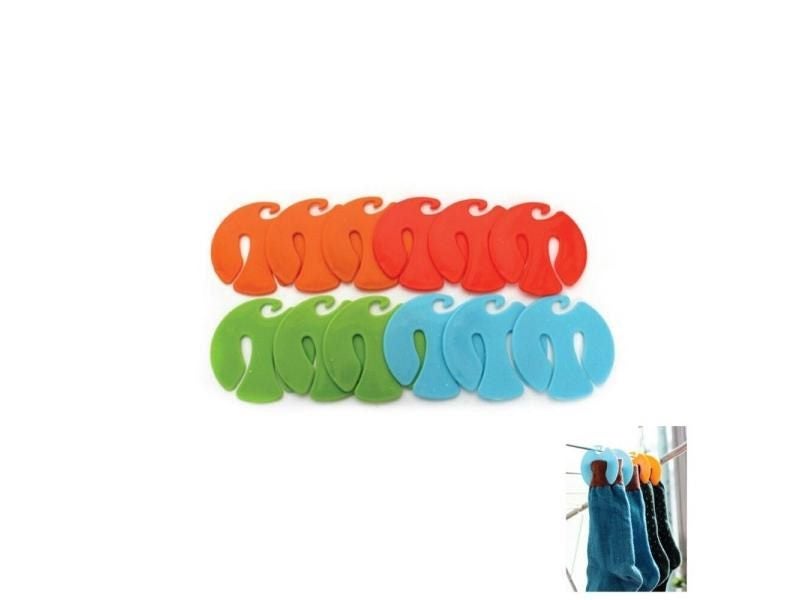 22 PCS/LOT SOCK CLIPS Sock Holder Rings Pack Of Colorful Sock Organizers Carousel 2