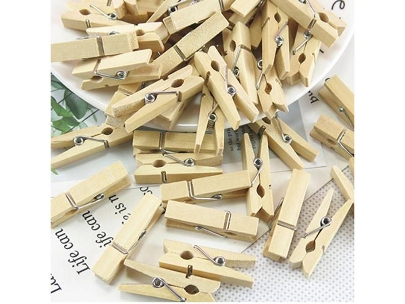 25 30 35 45mm Natural Wood Clothes Pegs Clips DIY Craft 30 50 100PCS Carousel 2