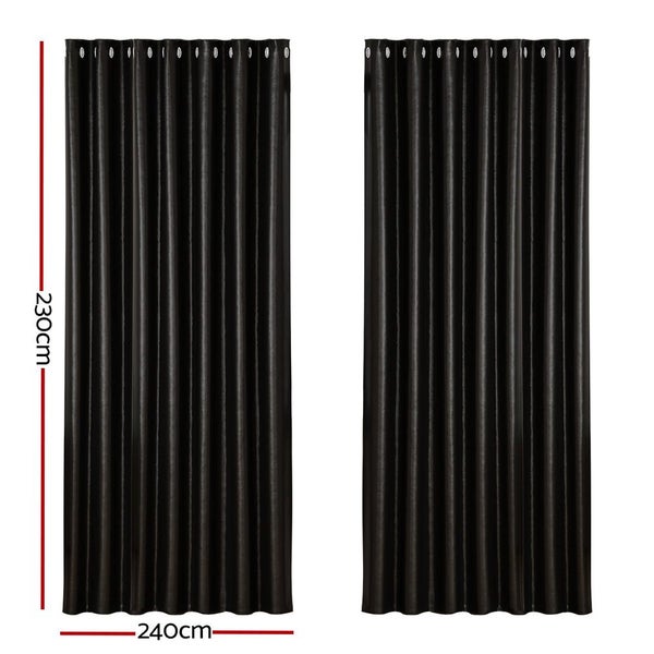 Artiss 2X Blockout Curtains Blackout Eyelet 240X230cm Curtains & Drapes Carousel 2