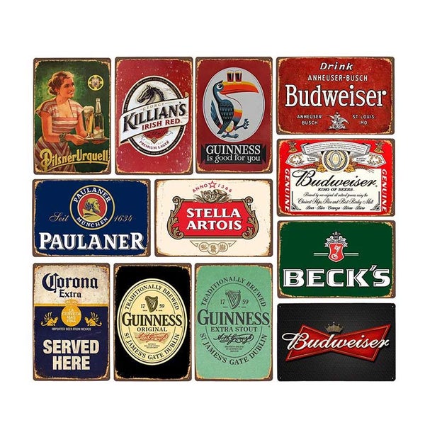 Beer Metal Tin Sign Barroom Vintage Decor Plate Bar Decoration Pub Carousel 2