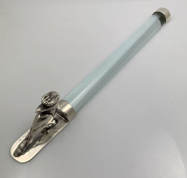 Australia 1960s Sterling Silver & Glass Domed Bar Magnifier with KOOKABURRA End Carousel 1