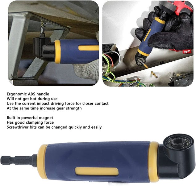 90 Degree Corner Electric Screwdriver Socket Adapter Right Angle Attachment Carousel 9