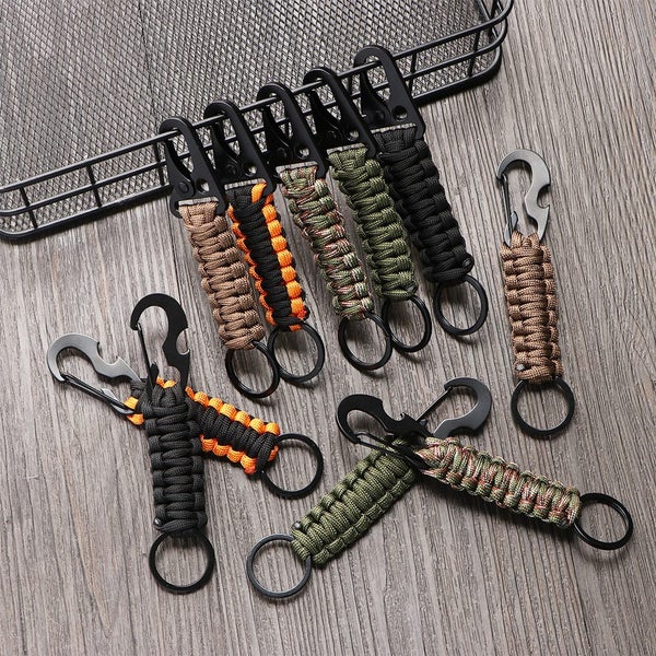 Outdoor Keychain Ring Camping Carabiner Military Paracord Cord Rope Carousel 2