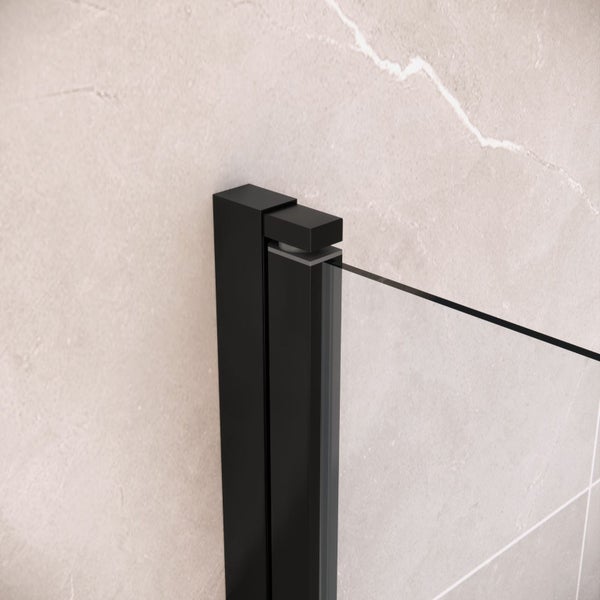 BRAND NEW MATTE BLACK Single Piece 800mm Bath Screen Carousel 2