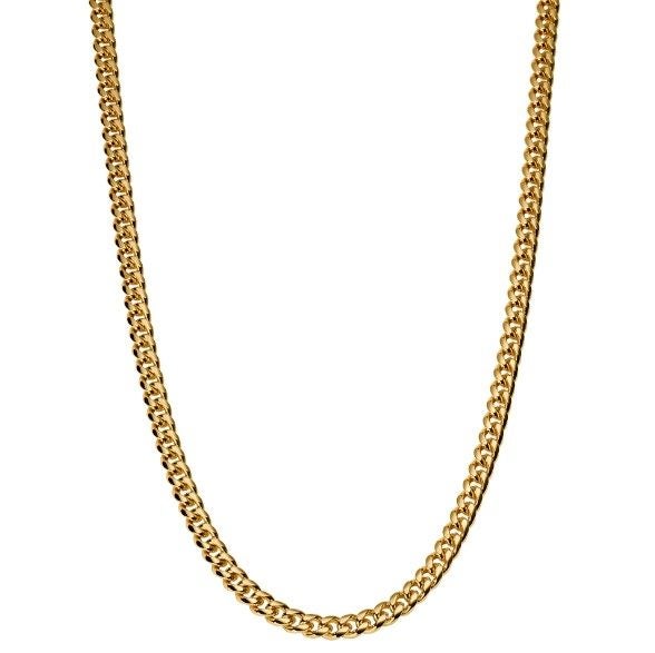 Men's Stainless Steel Cuban Necklace in Polished Gold Carousel 1