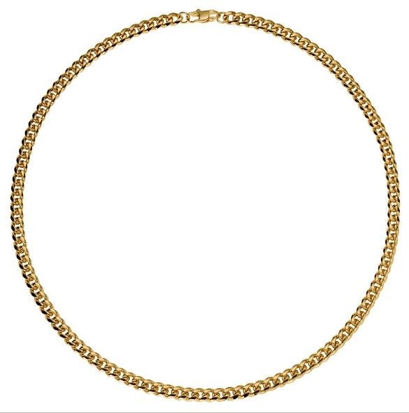 Men's Stainless Steel Cuban Necklace in Polished Gold Carousel 2