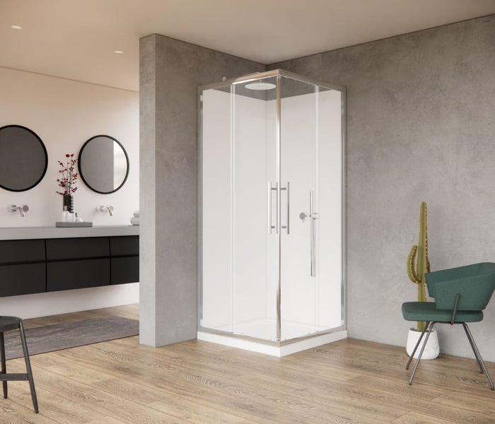 2 Meter HEIGHT 800mm Double Sliding Doors Square Shower Carousel 1