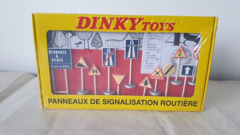 DINKY TOYS ROAD SIGNS DINKY TOYS 593 ATLAS REPLICA IN FRENCH BOX FREE P/P Carousel 1
