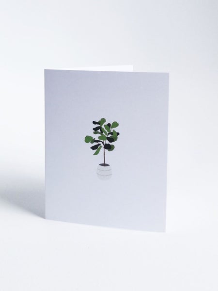 Minimalistic Fiddle Leaf Fig Plant Greeting Card Carousel 1