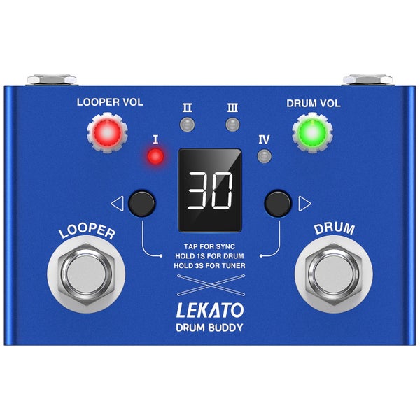 LEKATO Drum Looper Pedal with Tuner 30 Drums 4 Loops of Total 11 Carousel 2