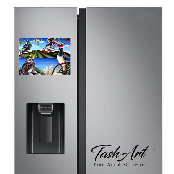 ‘FRIDGE ART’ JUMBO MAGNET ~ NZ Birds Carousel 7