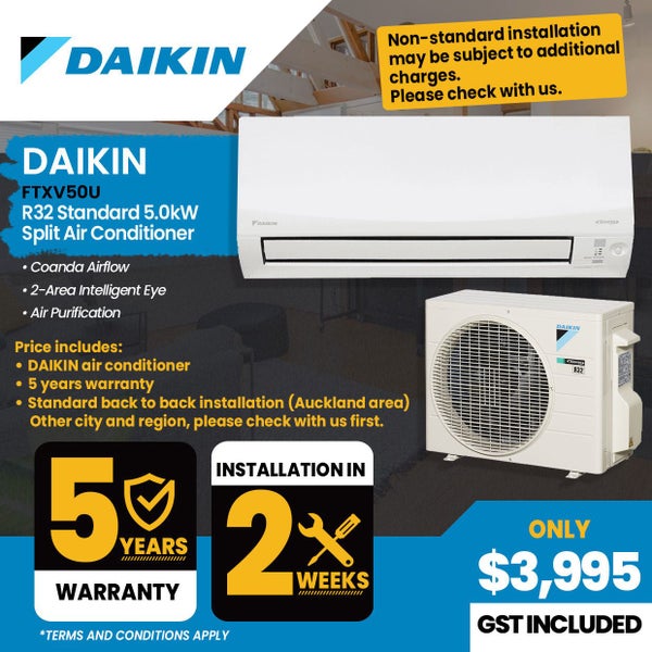 Daikin R32 Standard 5KW, C: 5.0KW; H: 6.0KW Air Condition including installation Carousel 1