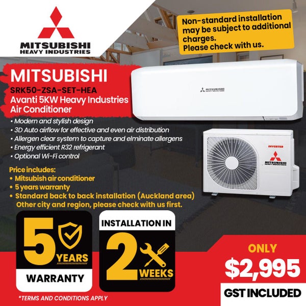 Mitsubishi 5KW UNIT R32, C: 5.1KW; H: 5.8KW Air Condition includes installation Carousel 1