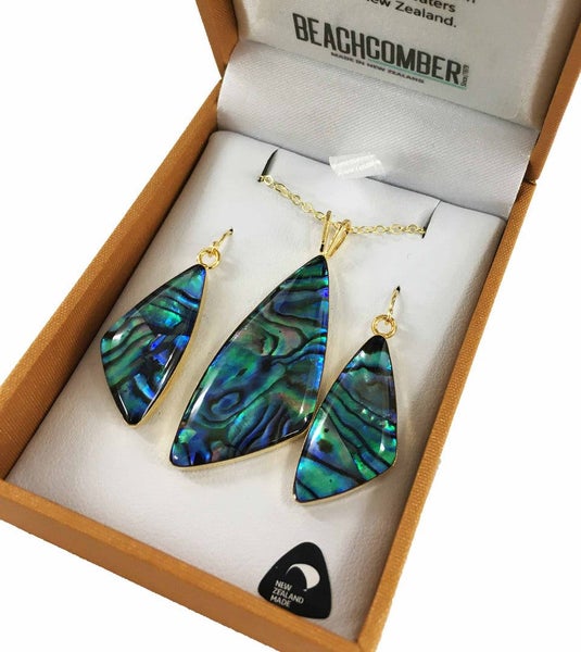 Paua Set Gold Plated Boxed BBJ1101S Carousel 1