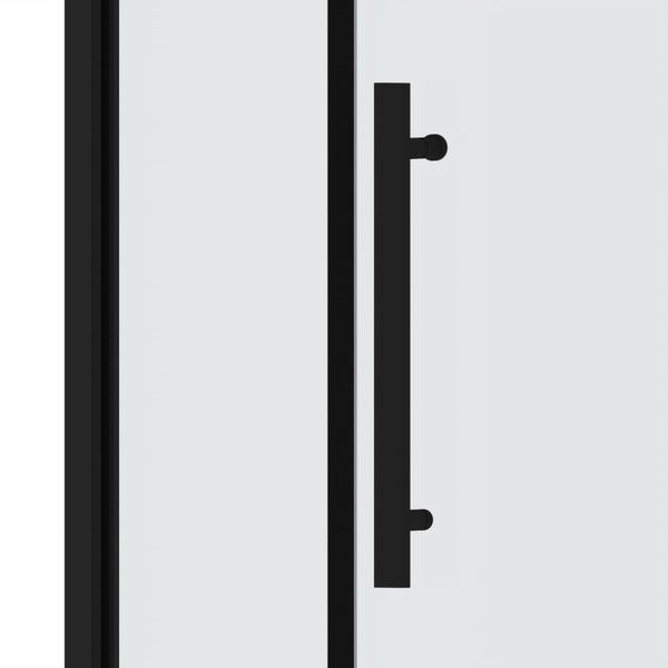2 Meter HEIGHT MATTE BLACK 940x940mm Single Sliding Door Round Shower Carousel 2