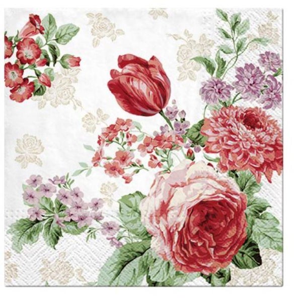 Paw Lunch Napkins 33cm Pack Of 20 | 3 Ply | Mysterious Roses Carousel 1
