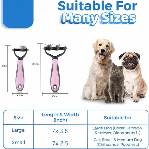 New Hair Removal Comb for Dogs Cat Detangler Fur Trimming Dematting Carousel 7
