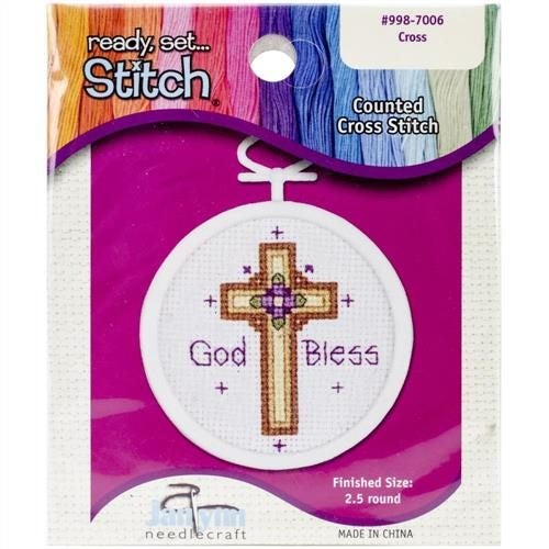 Janlynn Beginners Cross Stitch Kit: Mini Cross Carousel 1