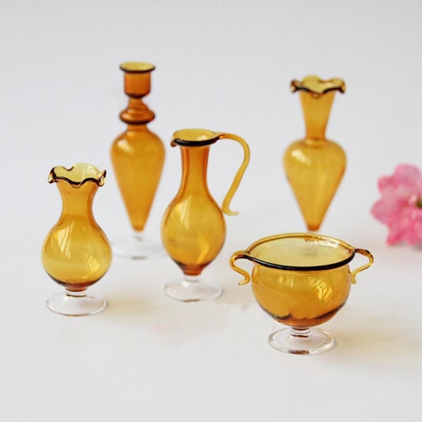 Dollhouse Utensils Miniature Scenery Accessory Glass 1/12 Scale Glass Carousel 2