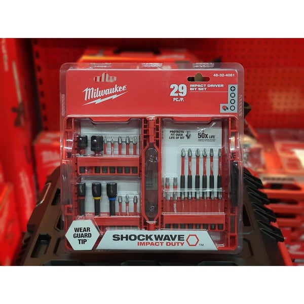Milwaukee 48324081 29PCS SHOCKWAVE Magnetic Impact Driver Drill Bit Set + Case Carousel 1