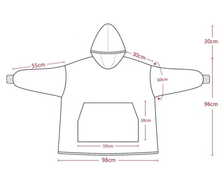 Wearable Blanket Hoodie Luminous Glow in Dark One size Hooded - Adult Pink Carousel 2