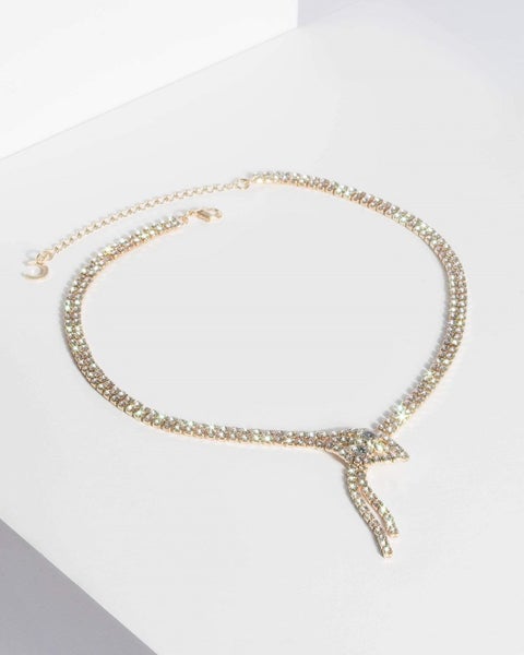 Colette Gold Snake Loop Diamante Chain Necklace N n26 Carousel 2