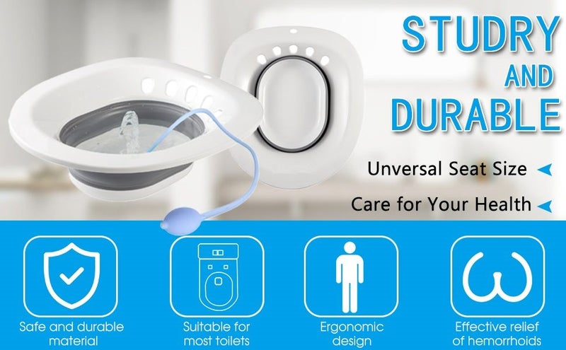 Foldable Toilet Seat Sitz Bath for Hemorrhoids Postpartum Care Carousel 2