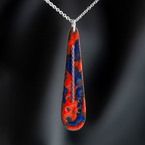 Hand Crafted Vitreous Enamel Pendant with Silver Chain by Don Campbell Carousel 1
