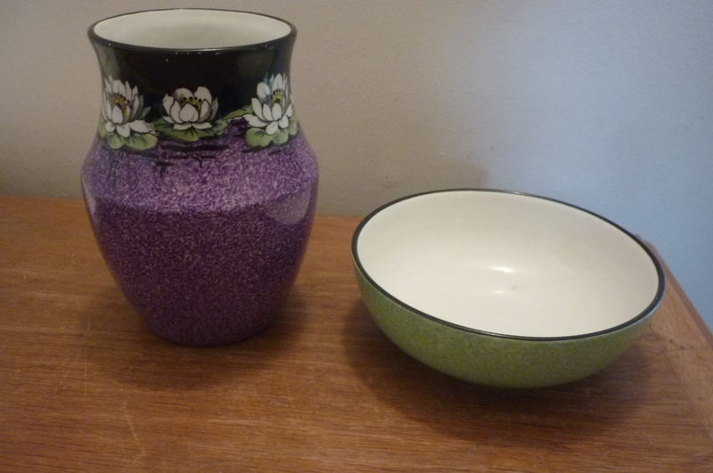 AMAZING ANTIQUE ART NOUVEAU WASH BOWL & JUG SET Carousel 3