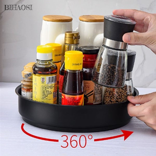360 rotating tray kitchen storage container spice jar snack cosmetic Carousel 2