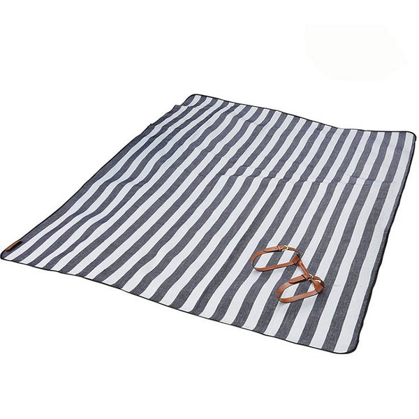 Portable 3-Layer Outdoor Picnic Blanket -Blue and white Stripe - 200 x 200CM Carousel 2