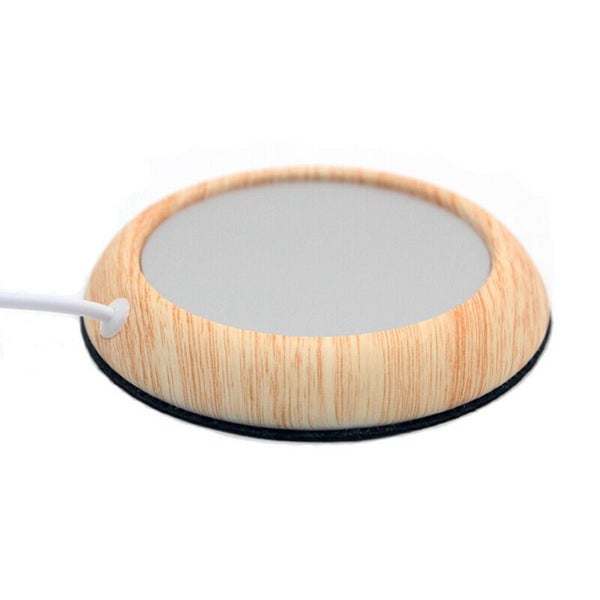 Portable USB Wood Grain Coffee Cup Warmer Beverage Mat Pad Carousel 2