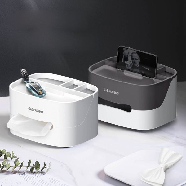 Multifunctional Desk Organizer with Mobile Phone Tissue Box and Remote Control Carousel 2