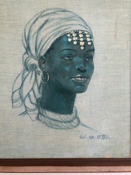Framed Original African Girl Print by W. M. Otto Carousel 2