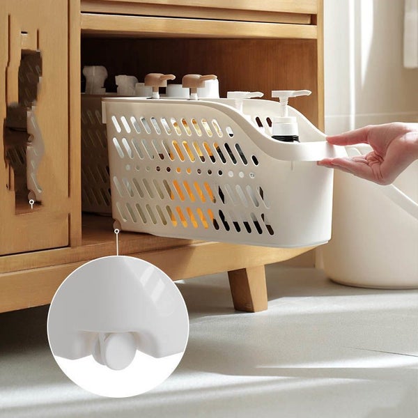 Cabinet Storage Box with Wheels Storage Basket Kitchen Utensils Removable Rack Carousel 1