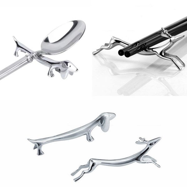 1PC Cutlery Bracket Dog Chopsticks Holder Stainless Steel Chopsticks Carousel 2