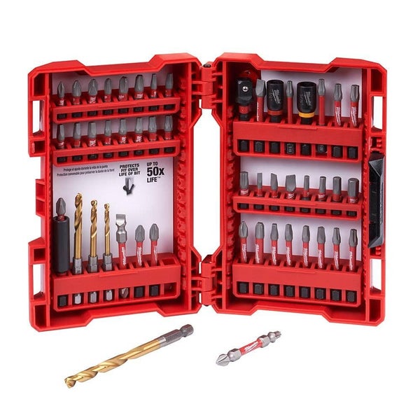 Milwaukee 48324024 50PCS SHOCKWAVE Magnetic Impact Driver Drill Bit Set + Case Carousel 1