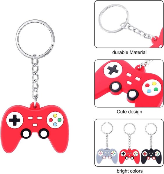 16 Pieces Video Game Controller Keychains Game Controller Handle Key Ring Pendan Carousel 2