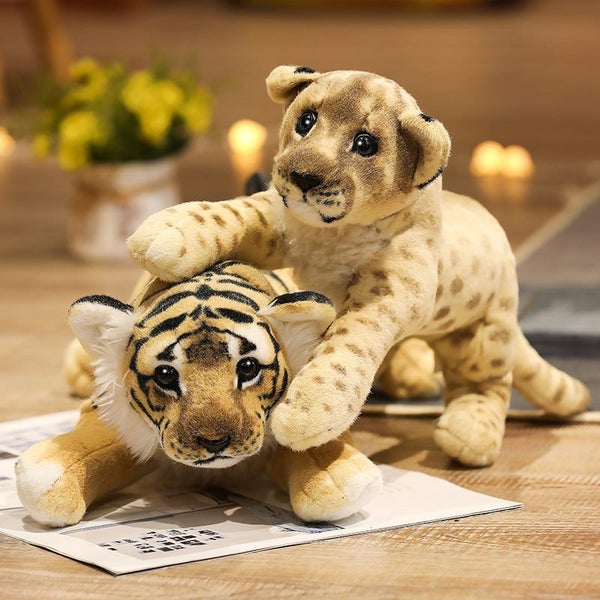 39/48/58cm Lovely Lion Tiger Leopard Plush Toys Cute Simulation Dolls Carousel 2